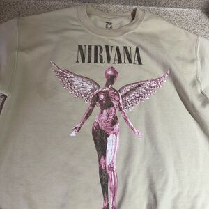 Nirvana Utero Angel Sweatshirt- Creme/Pink - Medium